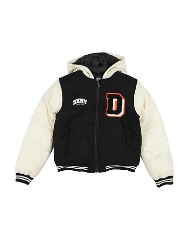 DKNY Shell jacket Black 54% Polyester, 23% Wool, 14% Acrylic, 8% Synthetic fibers, 1% Cotton