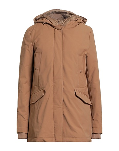 HERNO Shell jacket Camel 100% Polyester, Polyamide, Acrylic, Wool, Elastane