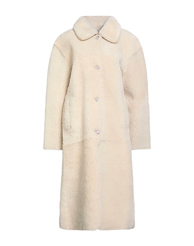 SANDRO Teddy Coat Ivory Shearling
