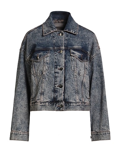 PESERICO Denim jacket Blue 98% Cotton, 2% Elastane