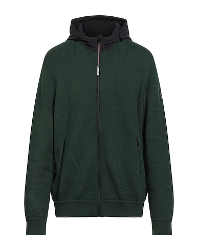 ECOALF Cardigan Dark green 65% Recycled polyester, 35% Organic cotton