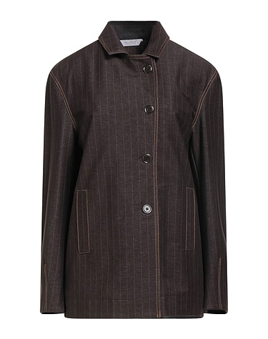 MAX MARA Jacket LEISURE Dark brown 57% Cotton, 32% Polyester, 11% Elastane