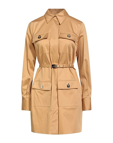 ELISABETTA FRANCHI Shirt dress Camel 98% Cotton, 2% Elastane, Polyester