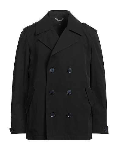 LIU •JO MAN Double breasted pea coat Black 85% Polyester, 15% Cotton
