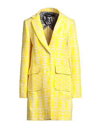 DESIGUAL Full-length jacket Yellow 62% Polyamide, 21% Polyester, 17% Cotton