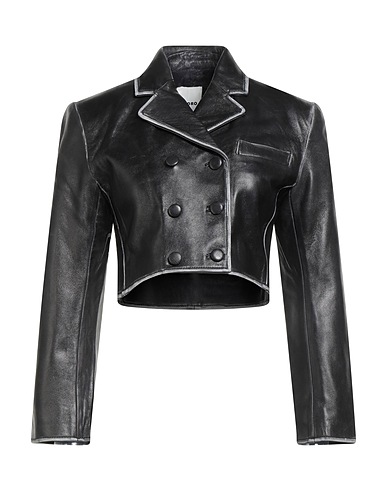 SANDRO Biker jacket Black 100% Lambskin