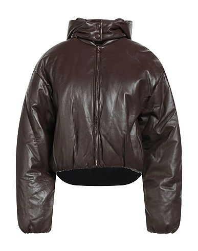 SANDRO Jacket Dark brown 100% Lambskin