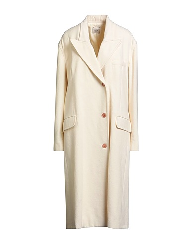 ALYSI Coat CRÈME 57% Virgin Wool, 23% Cotton, 20% Linen, Viscose, Wool