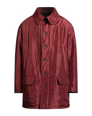 YOHJI YAMAMOTO POUR HOMME Coat Brick red 100% Polyester, Wool, Nylon