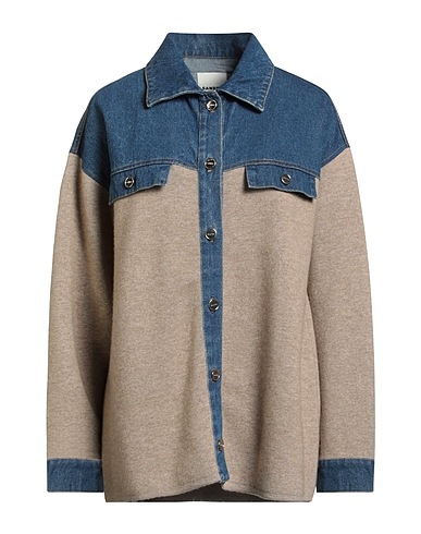 SANDRO Patterned shirts & blouses Blue 48% Viscose, 32% Polyamide, 18% Wool, 2% Cashmere