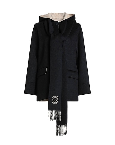 SANDRO Coat Black 100% Wool