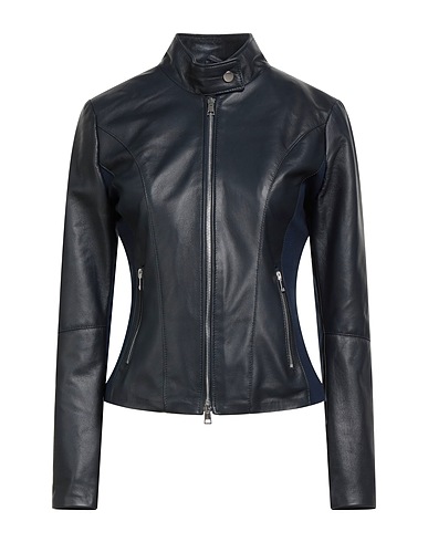 STREET LEATHERS Giacca biker Blu notte 100% Pelle, Viscosa, Nylon, Elastan