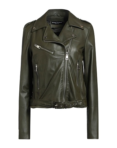 STREET LEATHERS Biker Στρατιωτικό πράσινο 100% Δέρμα
