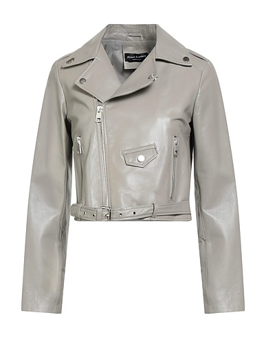 STREET LEATHERS Bikerjacke Hellgrau 100% Leder