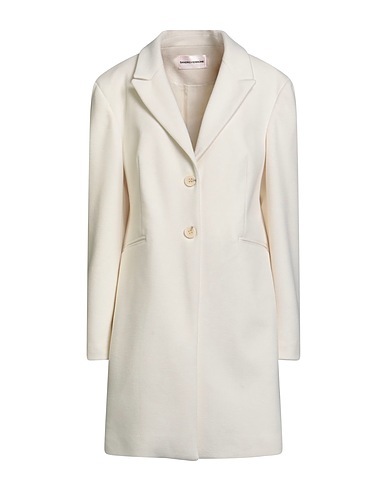 SANDRO FERRONE Coat Ivory 91% Polyester, 9% Viscose