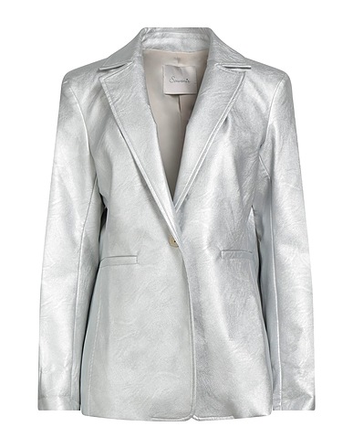 SOUVENIR Blazer Silver 50% Polyurethane, 50% Viscose