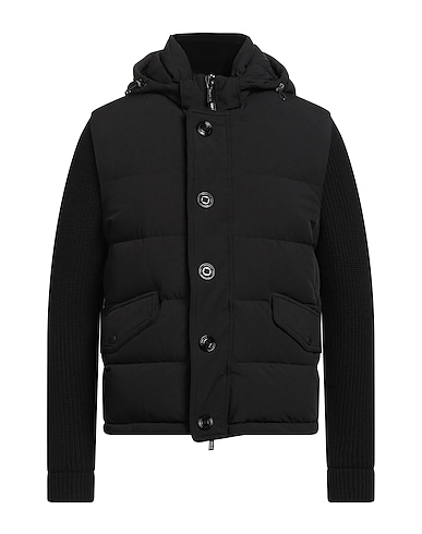MOORER Shell jacket Black 88% Polyamide, 12% Polyurethane