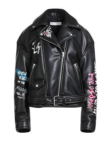 PHILOSOPHY di LORENZO SERAFINI Biker jacket Black 100% Polyester