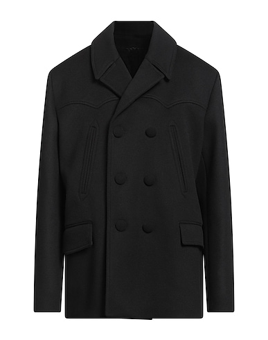 BALMAIN Coat Black 90% Virgin Wool, 10% Cashmere