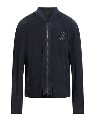 GIORGIO ARMANI Leather jacket 100% Lambskin, Cotton, Cashmere, Polyester