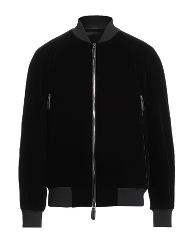 GIORGIO ARMANI ブルゾン ブラック レーヨン 66% / キュプラ 32% / ポリウレタン 2% / バージンウール / シルク