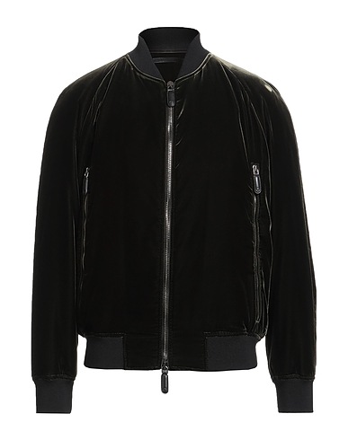GIORGIO ARMANI Bomber Dark green 66% Viscose, 32% Cupro, 2% Elastane, Virgin Wool, Silk