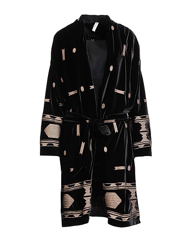TENSIONE IN Full-length jacket Black 95% Polyester, 5% Elastic fibres