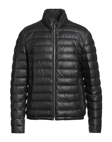 MOORER Shell jacket Dark brown 100% Leather