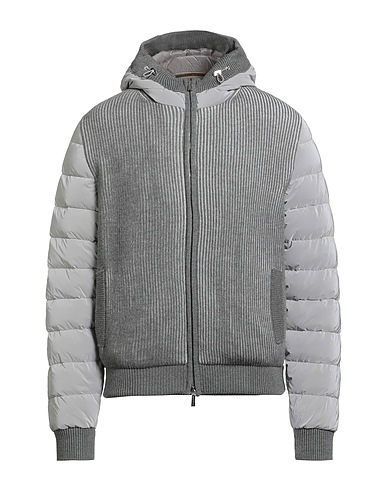 MOORER Shell jacket Grey 100% Virgin Wool, Polyamide