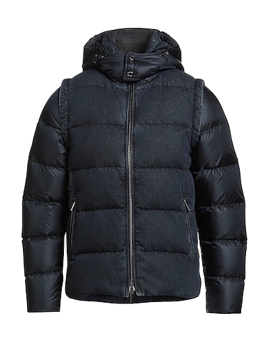 MOORER Shell jacket Navy blue 93% Cotton, 6% Cashmere, 1% Elastane, Polyamide