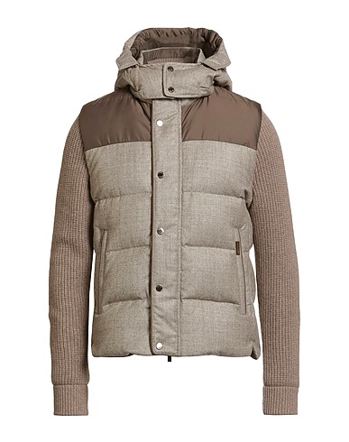 MOORER Shell jacket Taupe 100% Virgin Wool, Polyester