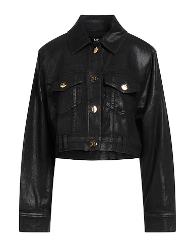 BALMAIN Denim jacket Black 98% Cotton, 2% Eco Polyester
