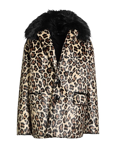 DSQUARED2 Coat Cream 67% Modacrylic, 18% Polyester, 15% Viscose, Polyurethane