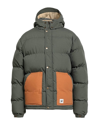 CATERPILLAR Shell  jacket Military green 65% Polyester, 35% Cotton
