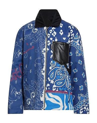JUST CAVALLI Jacket Blue 100% Polyester, Polyurethane resin