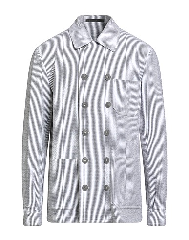 GIORGIO ARMANI Double breasted pea coat Grey 72% Cotton, 24% Viloft®, 4% Elastane