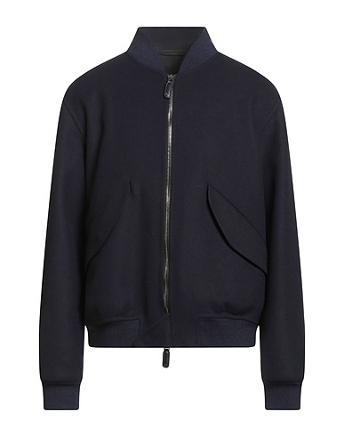 GIORGIO ARMANI Bomber Midnight blue 67% Virgin Wool, 23% Polyamide, 6% Cashmere, 4% Elastane