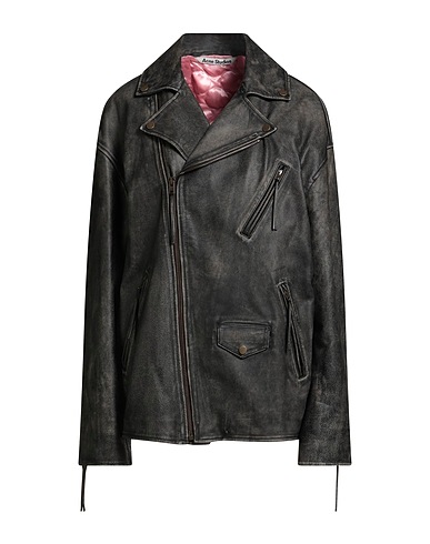 ACNE STUDIOS バイカージャケット チャコール 牛革 100%