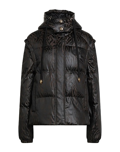 JUST CAVALLI COATS & JACKETS Dark brown 56% Polyester, 39% Polyamide, 5% Elastane