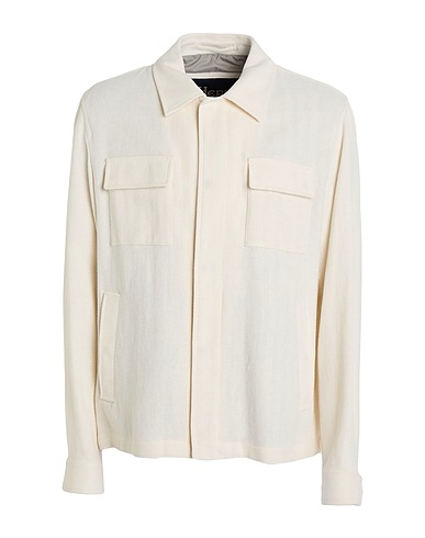 HERNO Camisa lisa Marfil 50% Algodón, 24% Poliéster, 18% Lino, 7% Viscosa, 1% Otras Fibras