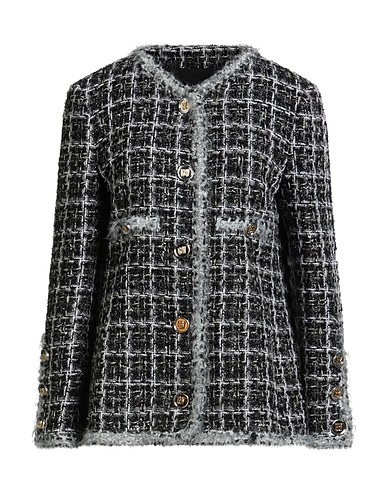 GIAMBATTISTA VALLI Jacket Black 32% Cotton, 26% Polyester, 19% Wool, 14% Acrylic, 9% Synthetic fibers