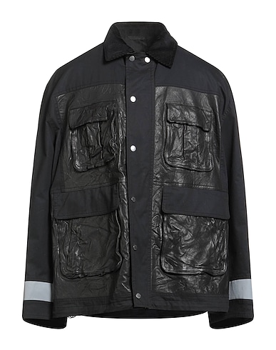 NEIL BARRETT Jacke Schwarz 100% Baumwolle, Leder