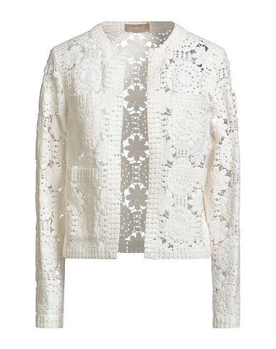 ELIE SAAB Jacket Ivory 75% Cotton, 22% Polyester, 3% Polyamide