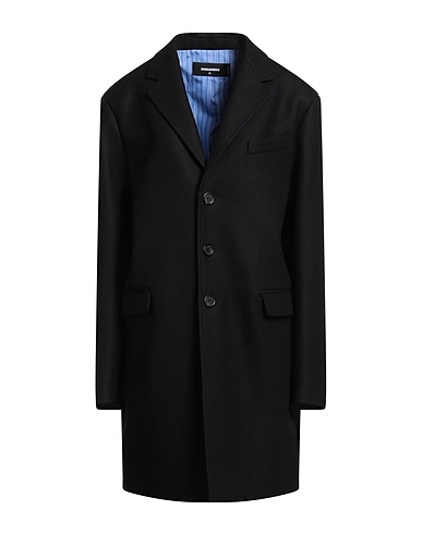 DSQUARED2 Coat Black 79% Virgin Wool, 20% Polyamide, 1% Elastane