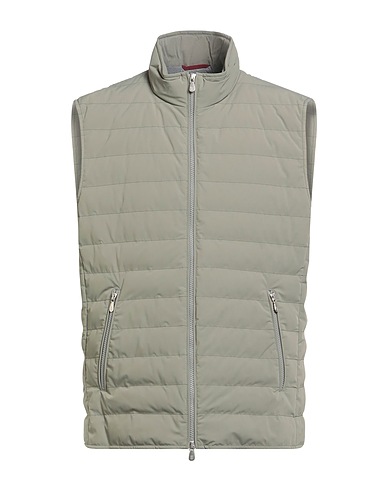 BRUNELLO CUCINELLI Gilet Sage green 87% Polyamide, 13% Elastane