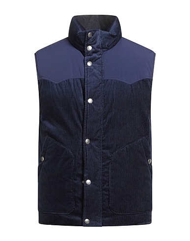 BRUNELLO CUCINELLI Gilet Navy blue 100% Cotton, Polyamide, Elastane
