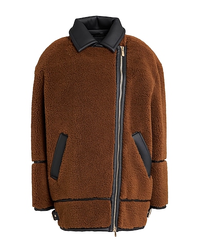 PINKO Teddy Coat Marrone 84% Poliestere, 16% Viscosa