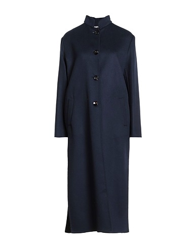 AGNONA Coat Midnight blue 100% Cashmere, Metal