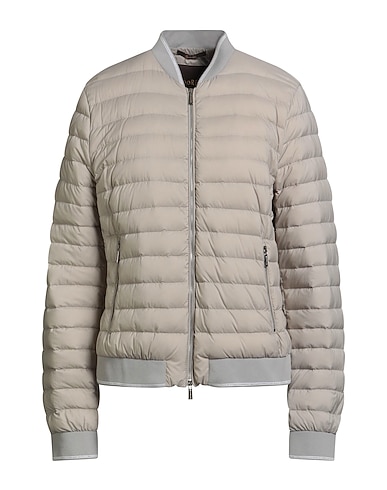 MOORER Shell jacket Grey 95% Polyamide, 5% Polyurethane