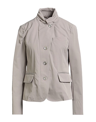 MOORER Double breasted pea coat Light grey 100% Polyethylene
